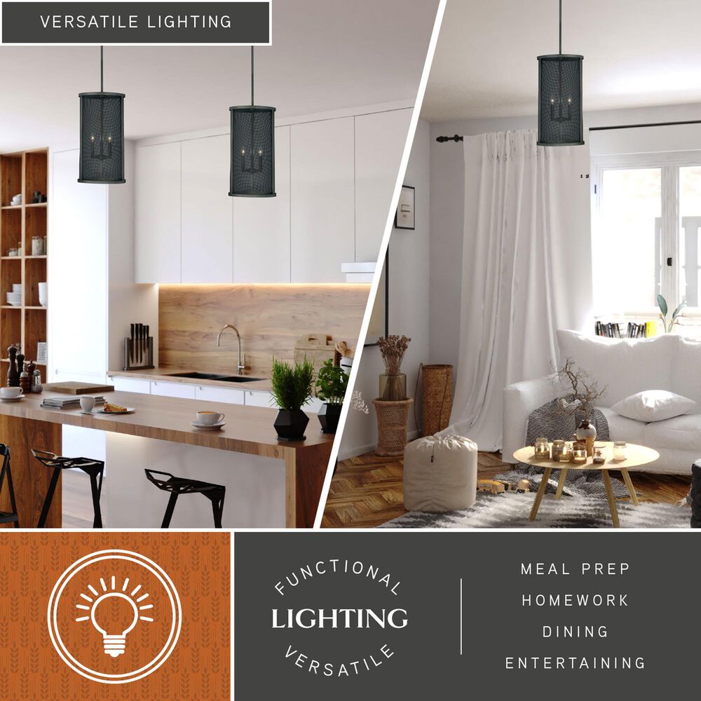 Vaxcel Wicker Park 3-Light Pendant in Warm Pewter, , large