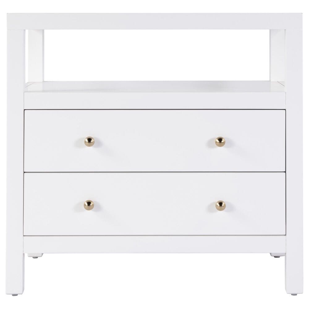 Butler Specialty Company Nora 2-Drawer Wide Nightstand with Open Shelf in Smooth White, , large