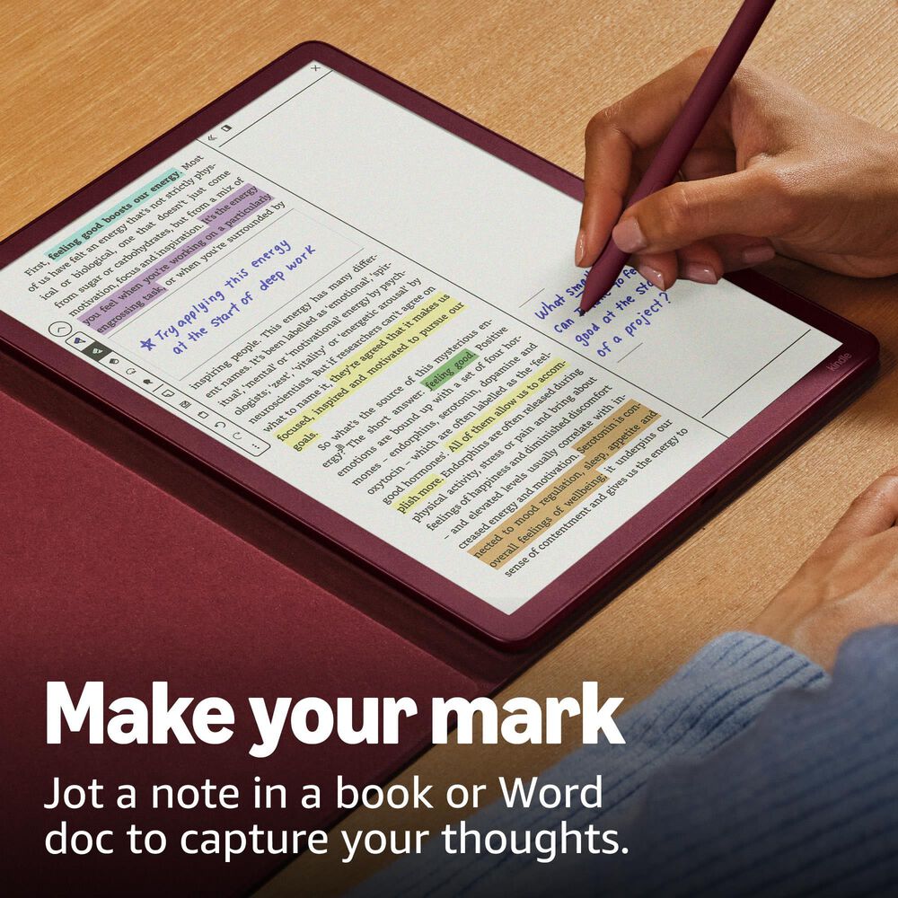 Amazon Kindle Scribe Colorsoft 64GB (newest model) - 11 paper-like color display with front light - Thin, light, powerful - Write in notebooks, documents, and books. Includes Premium Pen in Graphite, , large