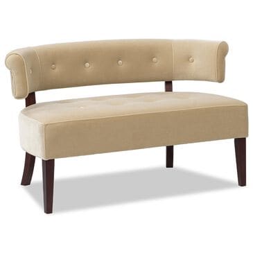Jennifer Taylor Home Jared Bench Settee in Fawn Brown Velvet, , large