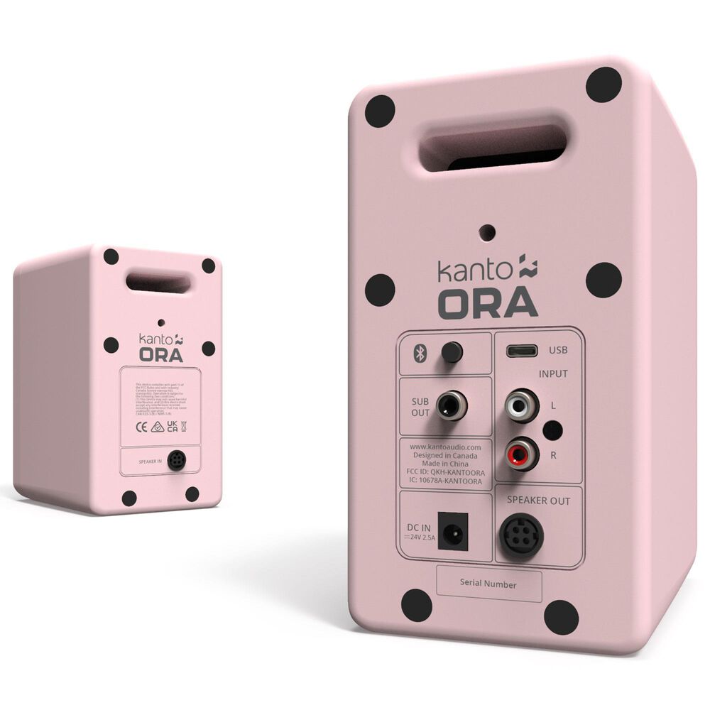 Kanto ORA Desktop Powered Reference Speakers USB-C Input in Pink (Pair), , large