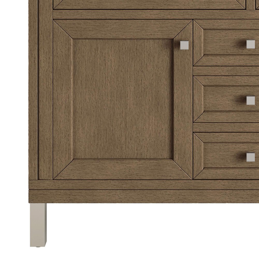 James Martin Vanities Chicago 48&quot; Single Bathroom Vanity in Whitewashed Walnut with 3 cm Victorian Silver Quartz Top and Rectangular Sink, , large