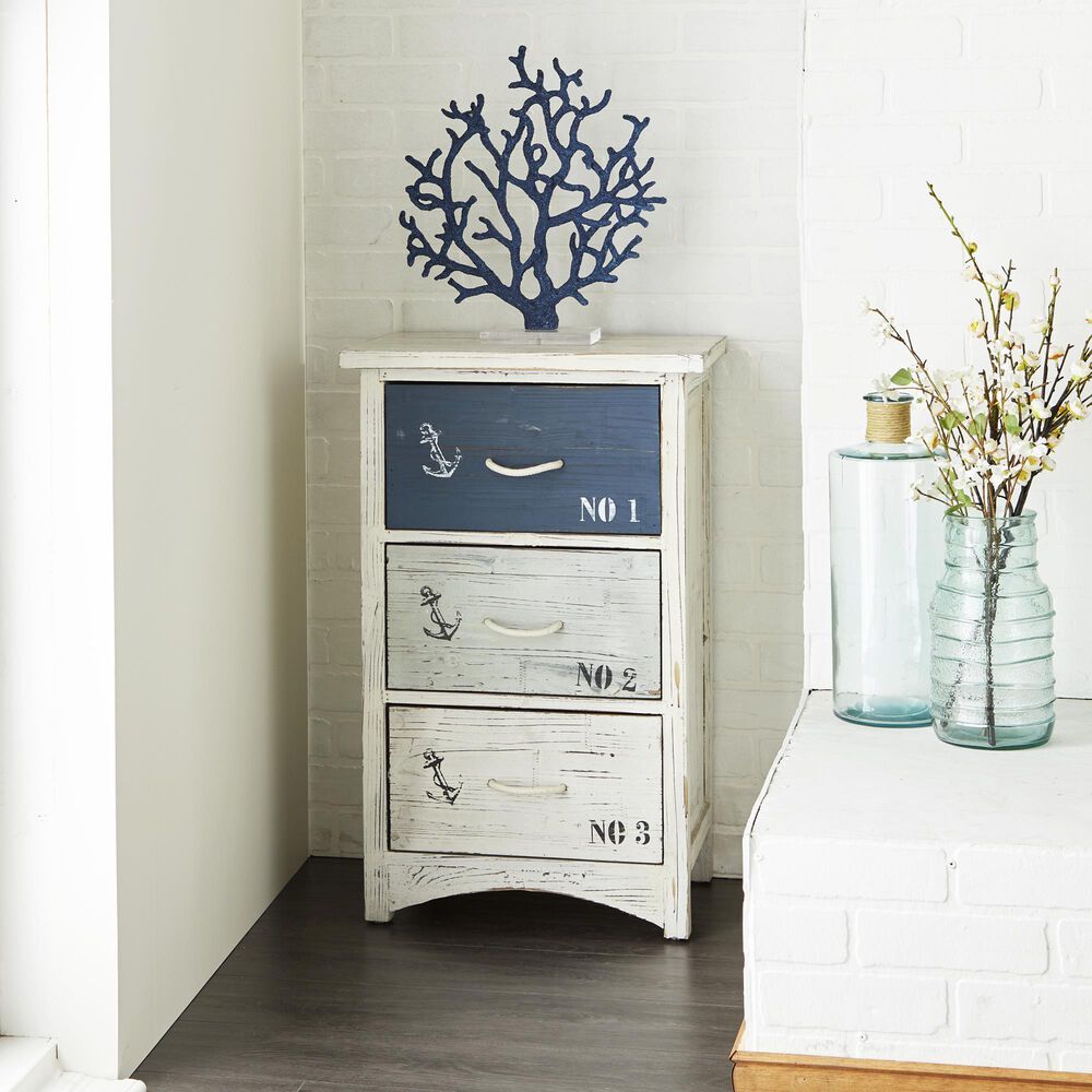 Maple and Jade Coastal Chest in White, , large