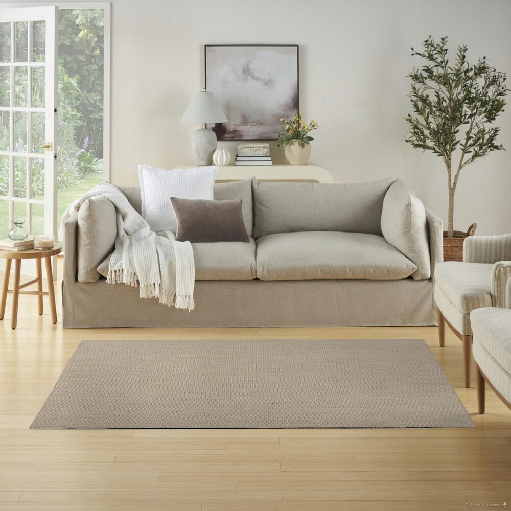 Nourison Courtyard Ivory and Silver 4&#39; x 6&#39; Indoor/Outdoor Area Rug, , large