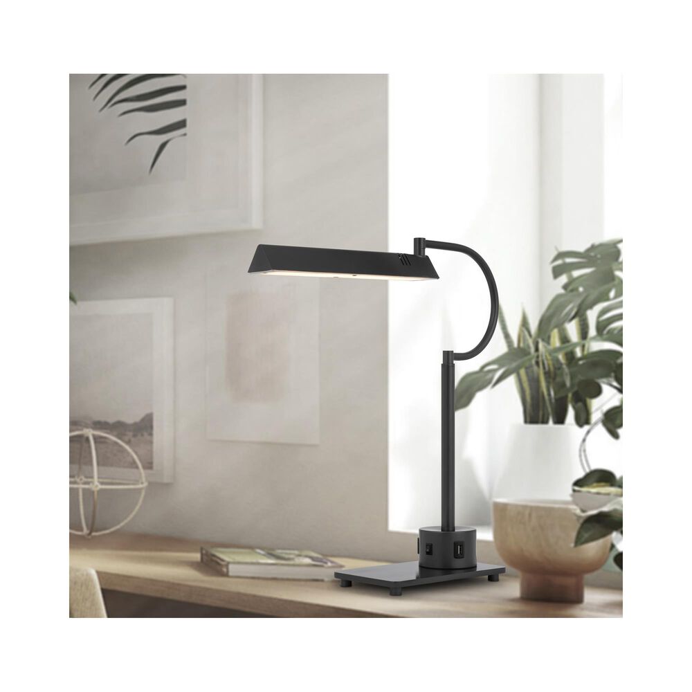 Cal Lighting LED Desk Lamp w/2 USB ports BR, , large