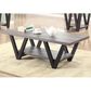 Pacific Landing Higgins V-Shaped Coffee Table in Black and Antique Grey, , large