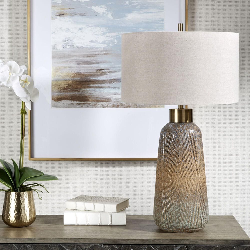 Uttermost Western Sky Table Lamp in Blue Green, Indigo and Golden Rust, , large