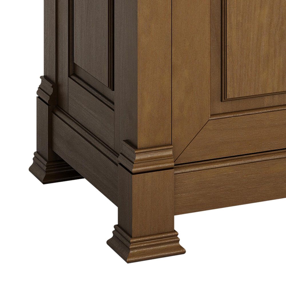 James Martin Vanities Brookfield 60&quot; Double Bathroom Vanity in Honey Oak with 3 cm Lime Delight Quartz Top and Rectangular Sinks, , large
