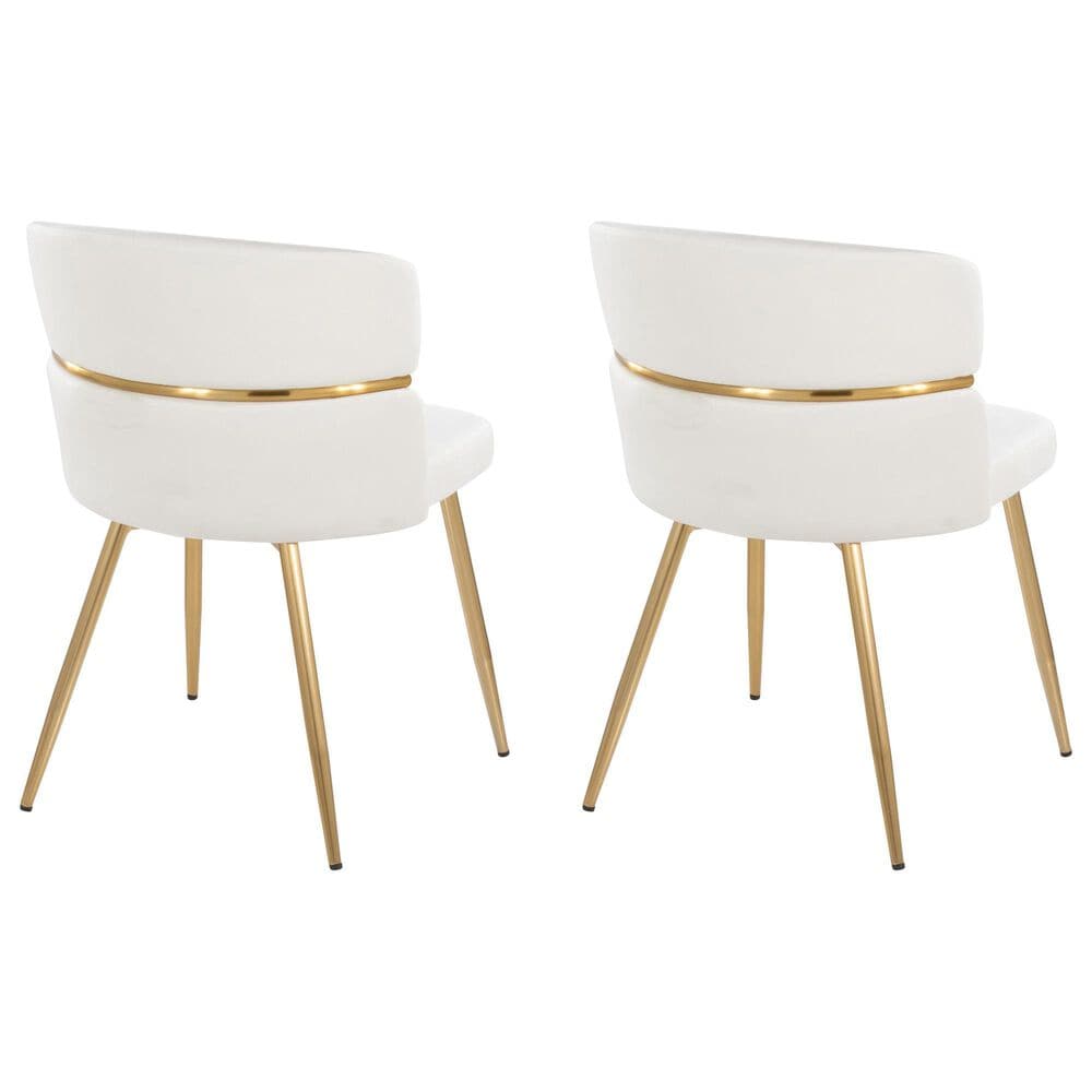 LumiSource Cinch Side Chair with Cream Velvet Cushion in Gold &#40;Set of 2&#41;, , large