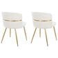 LumiSource Cinch Side Chair with Cream Velvet Cushion in Gold (Set of 2), , large