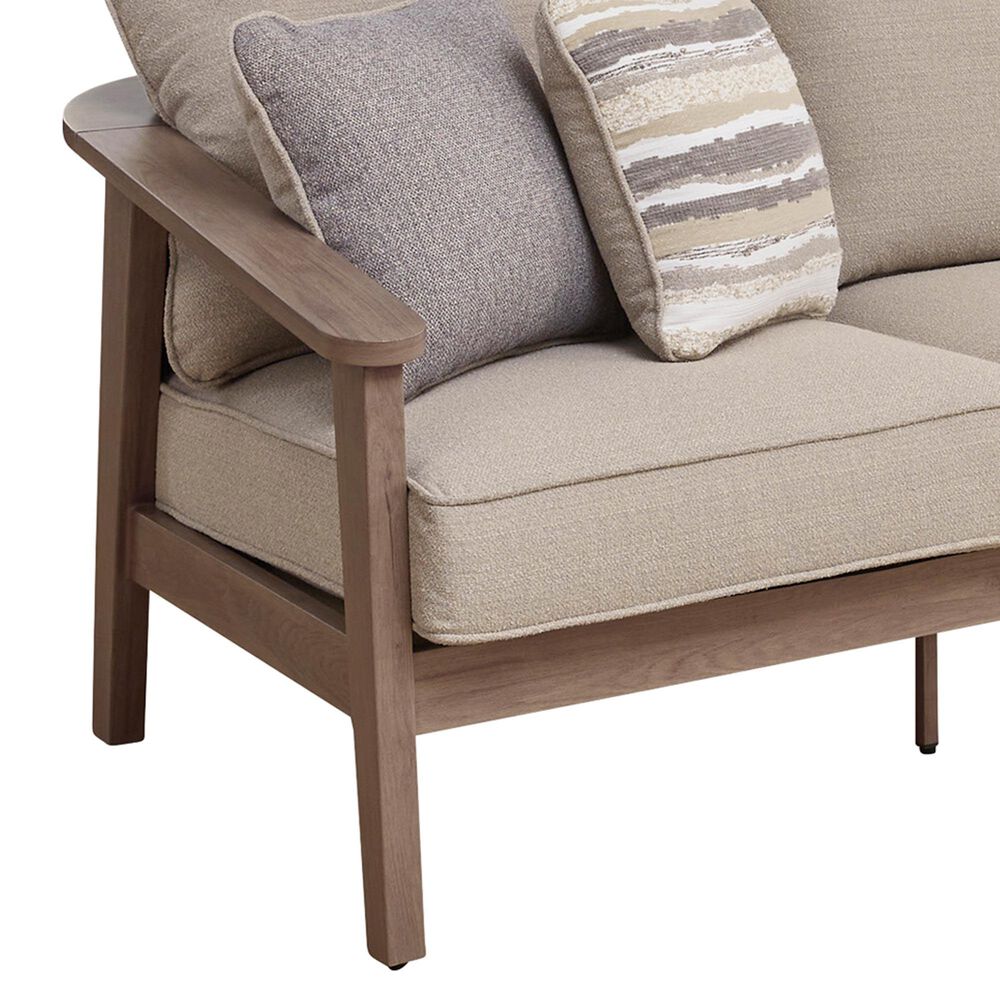 Ashley Harmony Headlands Outdoor Sofa with Cushion in Natural and Gray, , large