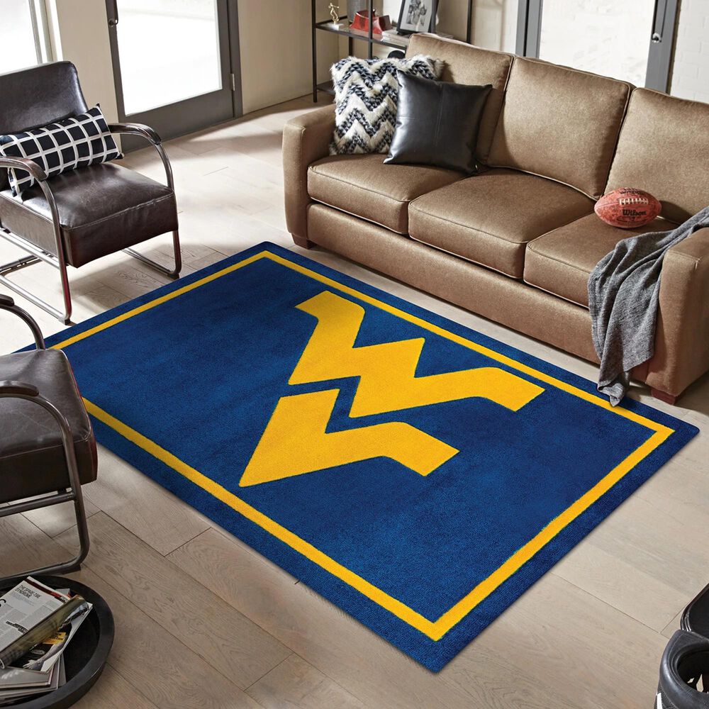 Luxury Sports Rugs NCAA West Virginia Mountaineers 8' x 10' Blue Area