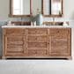 James Martin Vanities Savannah 72" Double Bathroom Vanity in Driftwood with 3 cm Eternal Jasmine Pearl Quartz Top and Rectangular Sinks, , large