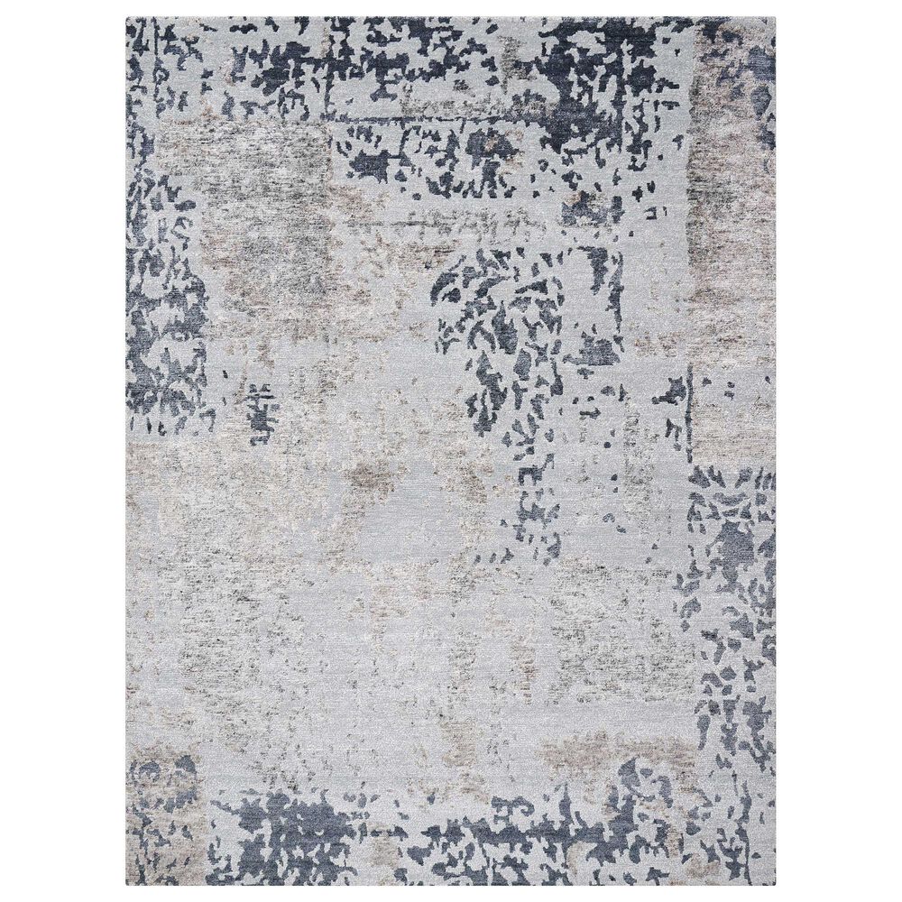 Nourison Silk Shadows 7"9" x 9"9" Silver and Grey Area Rug, , large