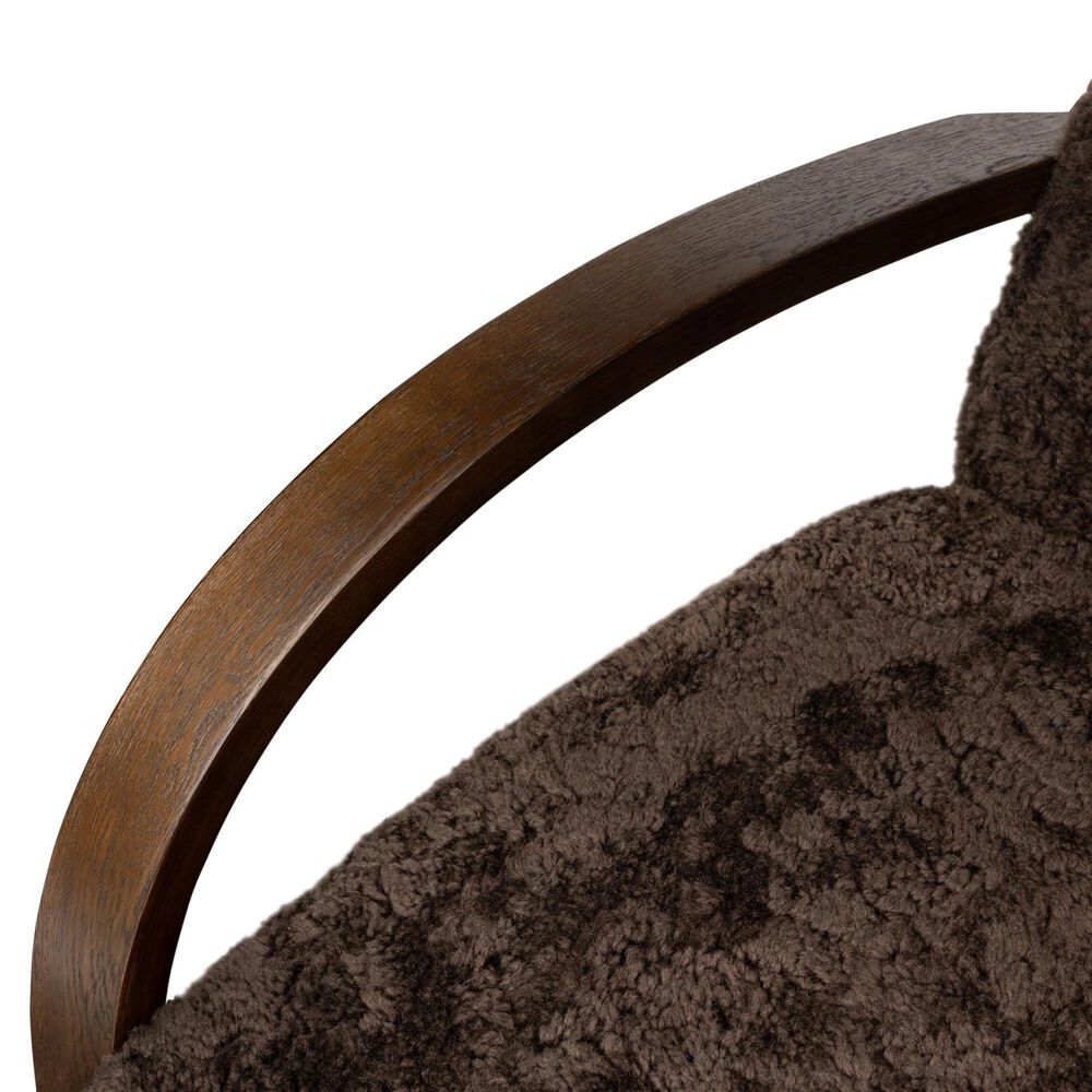 Four Hands Burke Arm Chair in Cocoa Shearling, , large