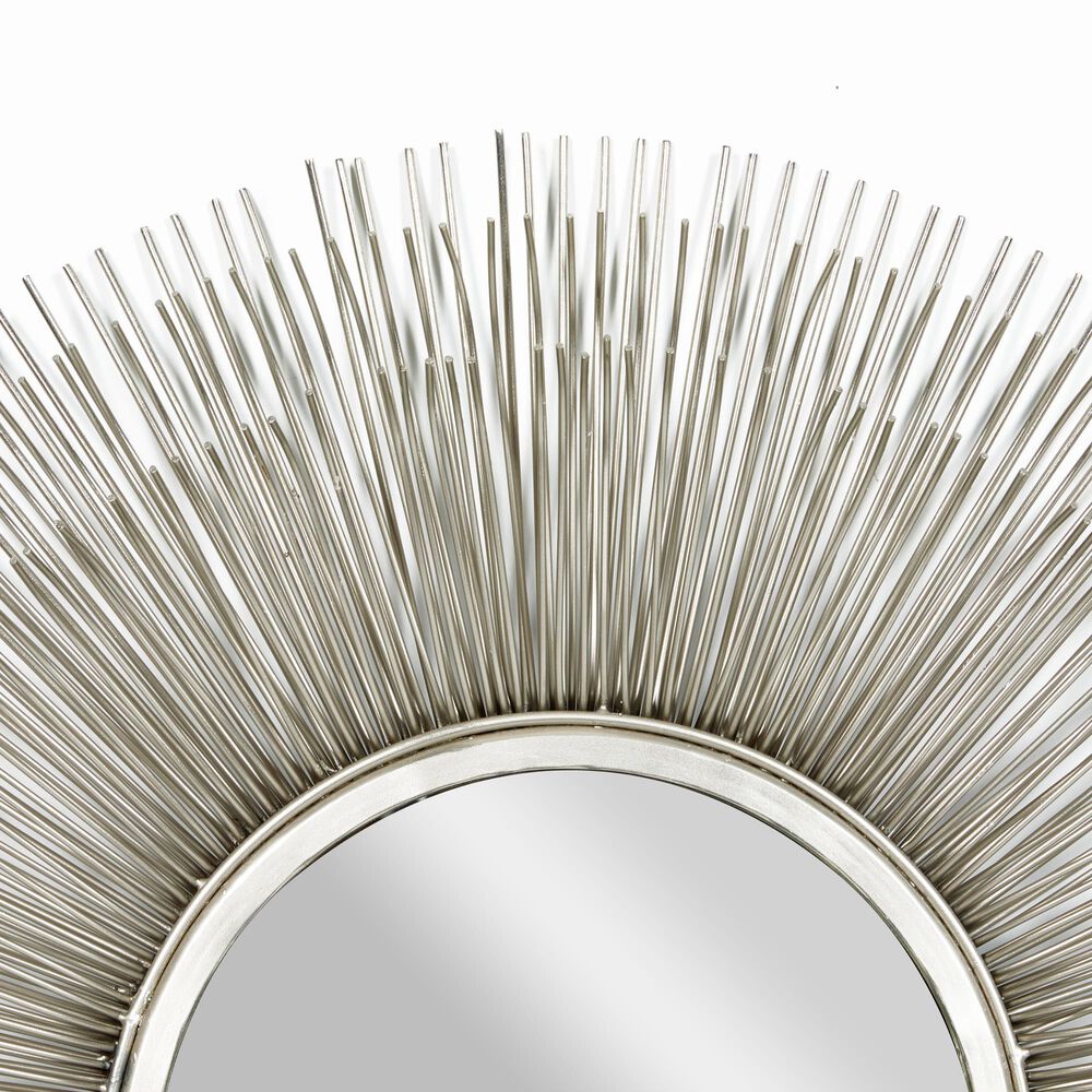 Maple and Jade 29&quot; Round Wall Mirror in Distressed Silver, , large