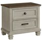 Mayberry Hill Farmington 2-Drawer Nightstand in Medium Brown and Washed Stone, , large