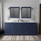 Lexora Home Dukes 84" Double Bathroom Vanity in Navy Blue with 2 cm White Cultured Marble Top and Rectangular Sinks, , large