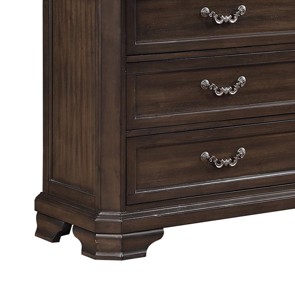 New Heritage Design Lyndhurst 6-Drawer Dresser and Mirror in Walnut Brown, , large