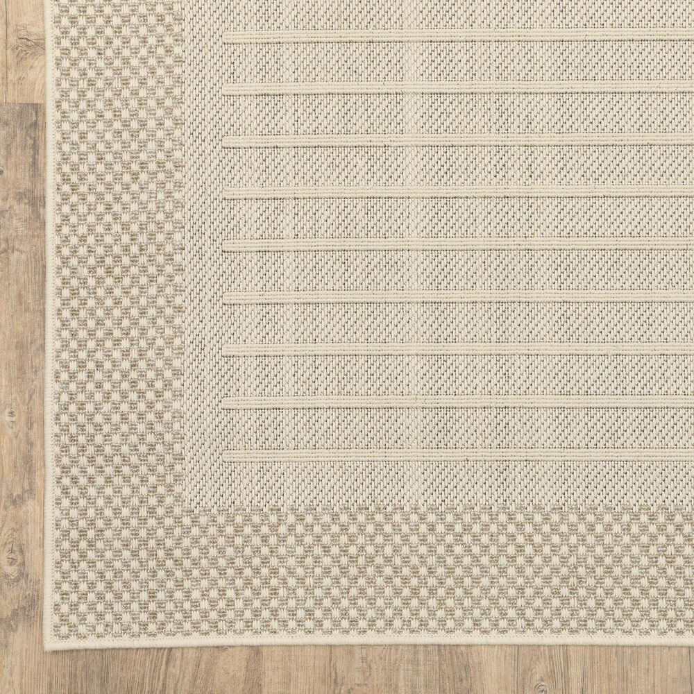 ROW by Oriental Weavers Zarina ZAR04 Beige and Ivory 1'10" x 7'6" Indoor/Outdoor Runner, , large