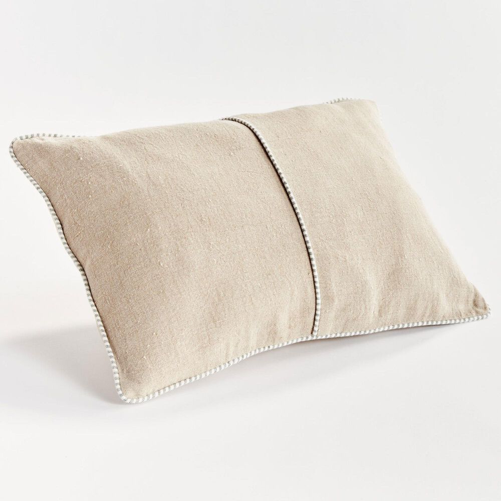 Napa Home and Garden Matteo 14" x 20" Lumbar Throw Pillow in Flax and Green, , large