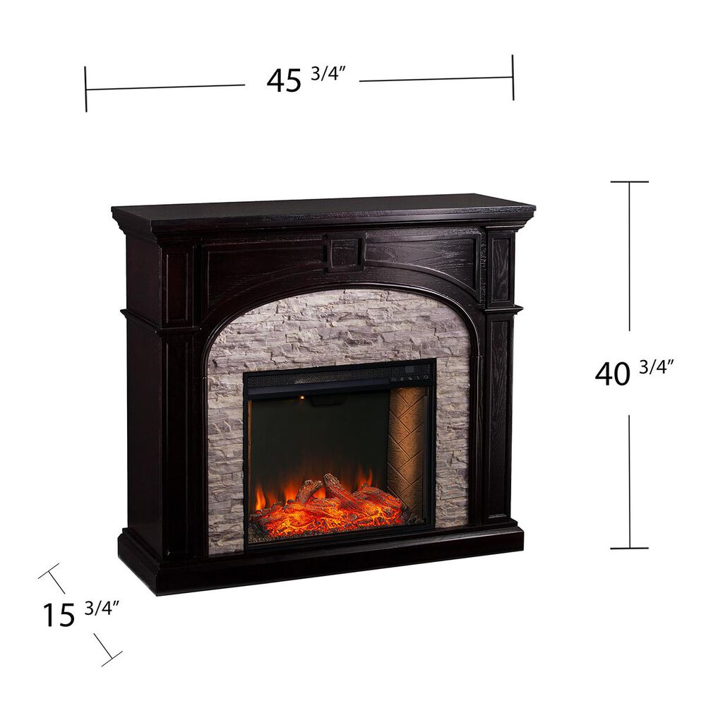 Southern Enterprises Fael Alexa Enabled Smart Fireplace in Ebony/Shades