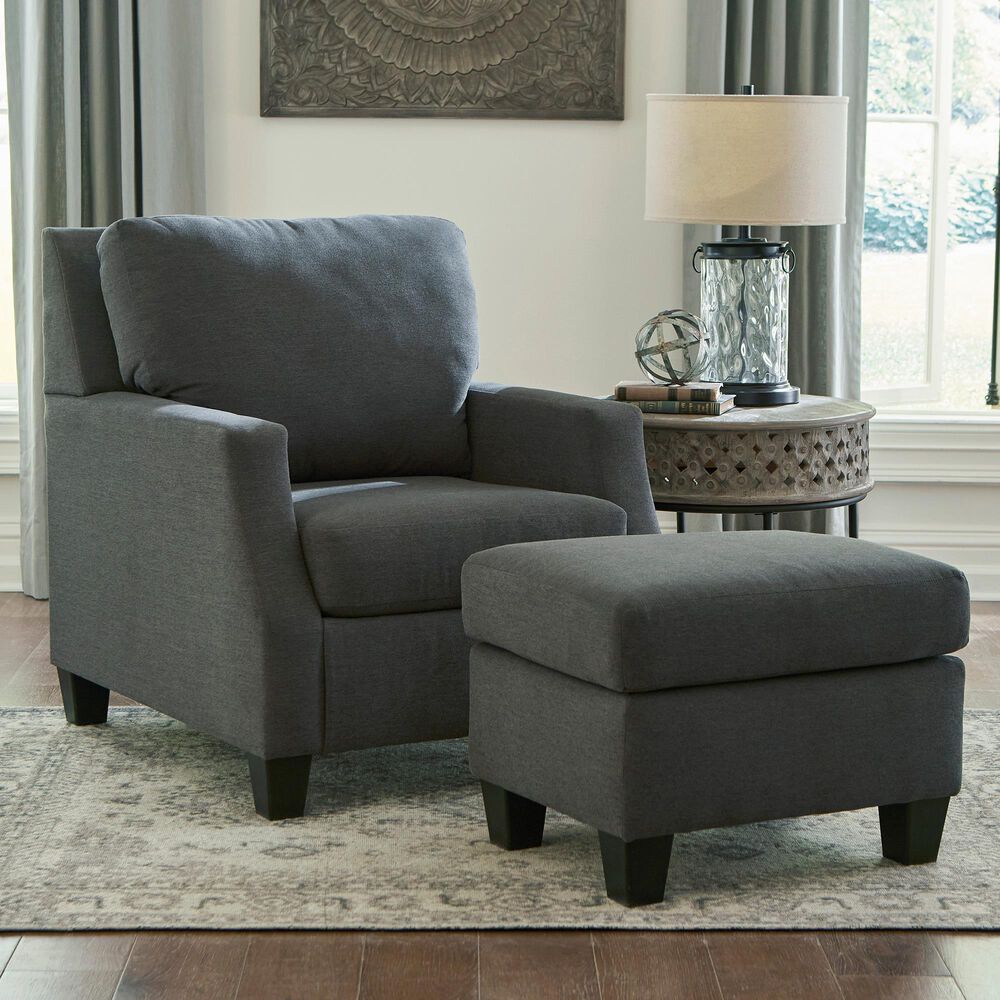 Signature Design by Ashley Bayonne Ottoman in Charcoal, , large