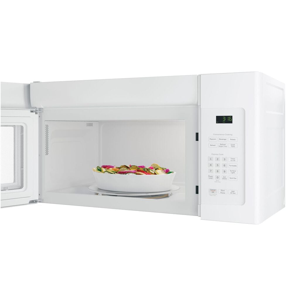 GE Appliances 1.6 Cu. Ft. Over The Range Microwave Oven with Recirculating Venting in White, , large