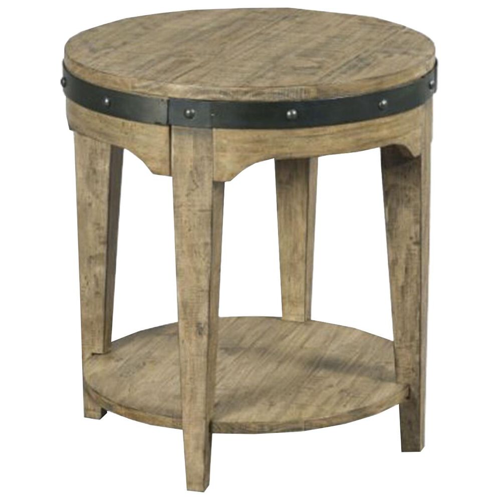 Kincaid Plank Road Artisans Round End Table in Stone, , large