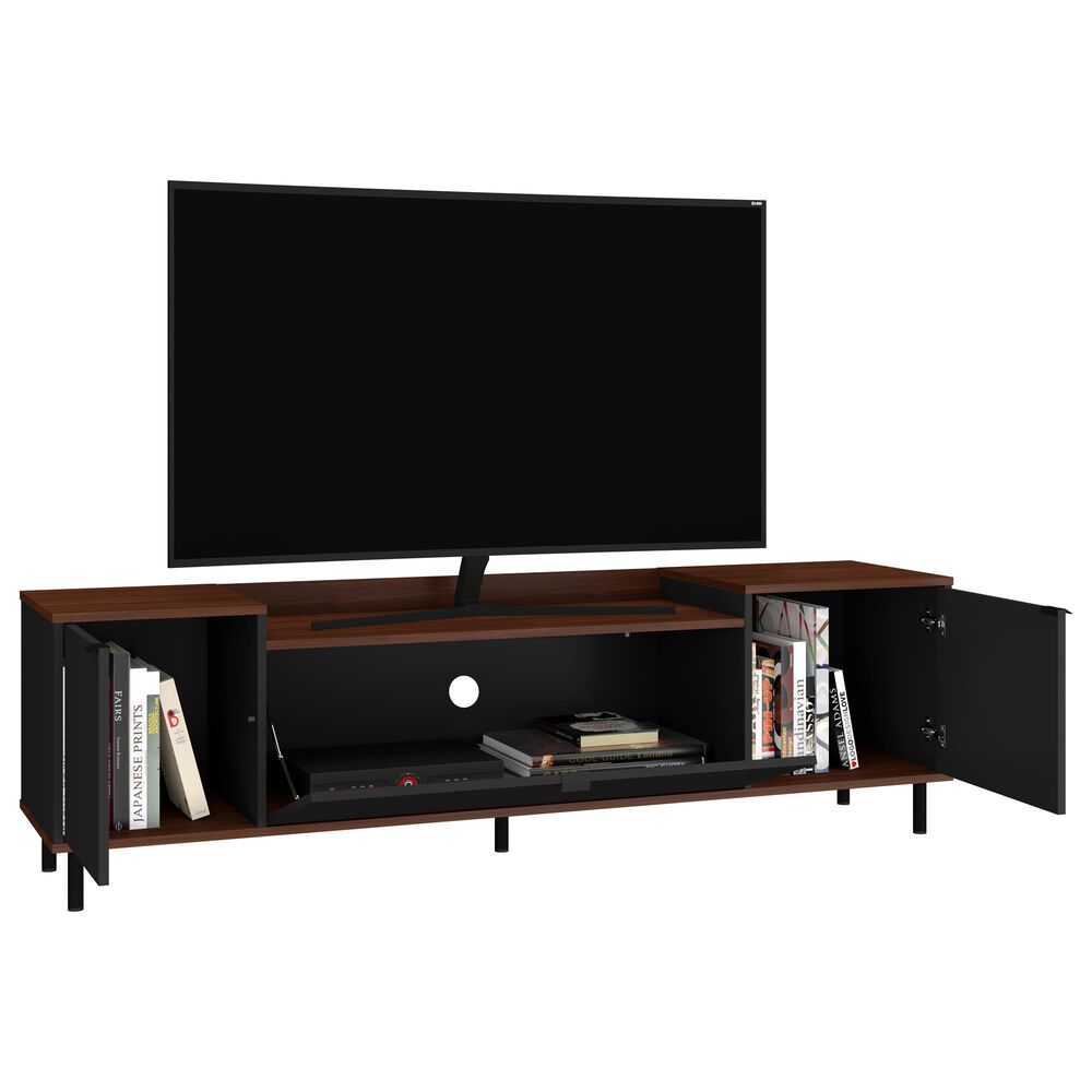 Dayton Mosholu 66&quot; TV Stand in Black and Nut Brown, , large