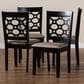 Baxton Studio Peter Side Chair with Sand Cushion in Dark Brown (Set of 4), , large