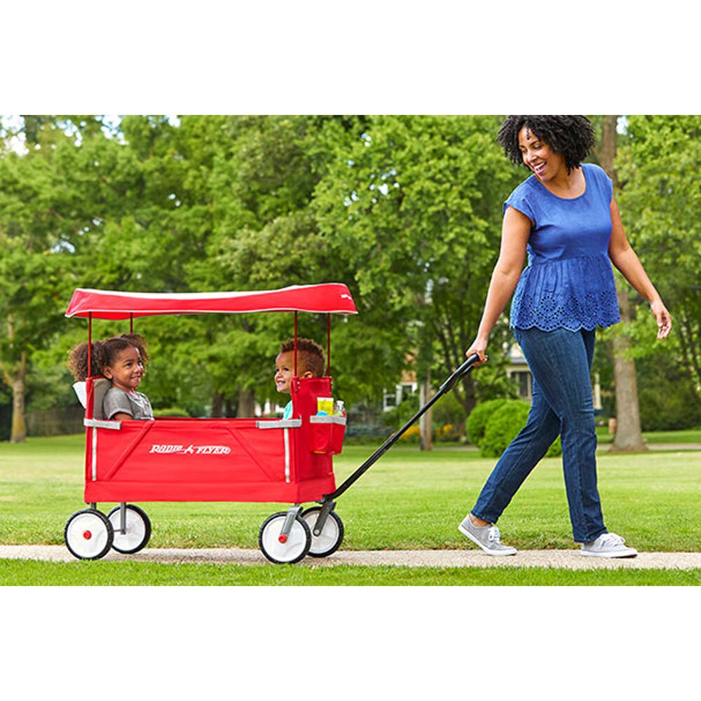 Radio Flyer 3-In-1 Folding Wagon with Canopy in Red, , large