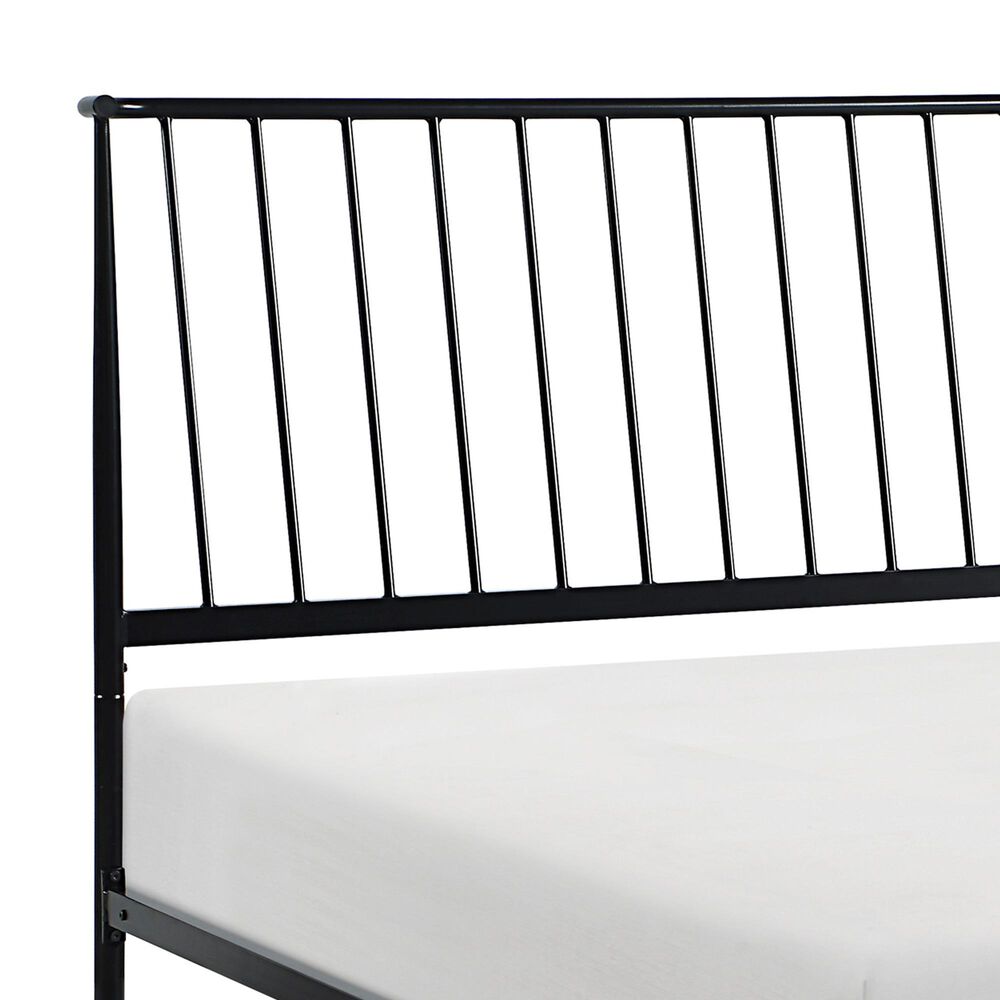 Hearth and Haven Queen Platform Bed with Angle Headboard in Black, , large