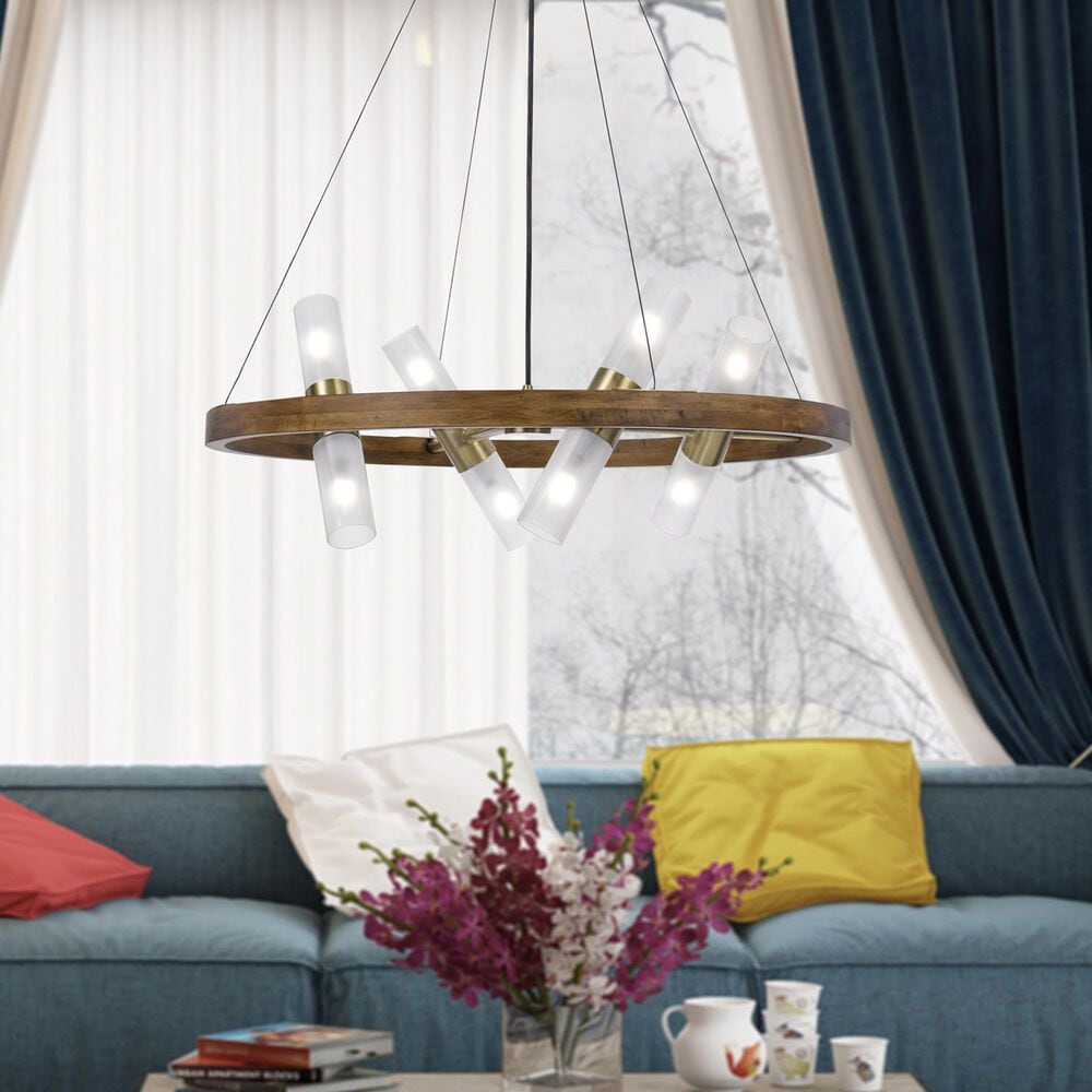 Cal Lighting Hempstead 8-Light Chandelier in Antique Brass, , large