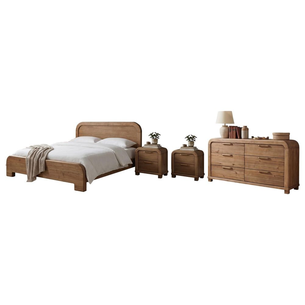 Urban Home Kione King Platform Bed with Dresser and 2 Nightstands in Brown, , large