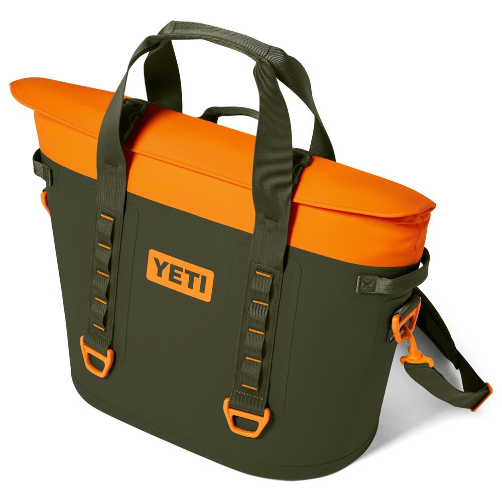 YETI Hopper M30 2.0 Tote Soft Cooler in Olive and King Crab Orange, , large