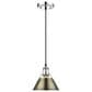 Golden Lighting Orwell 1-Light Small Pendant with Aged Brass Shade in Chrome, , large
