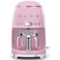 Smeg 47.34 Oz Drip Coffee Maker in Pink and Polished Chrome, , large