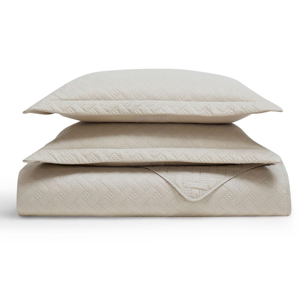 Trade Linker 3-Piece King Basket Pinsonic Quilt Set in Oatmeal, , large