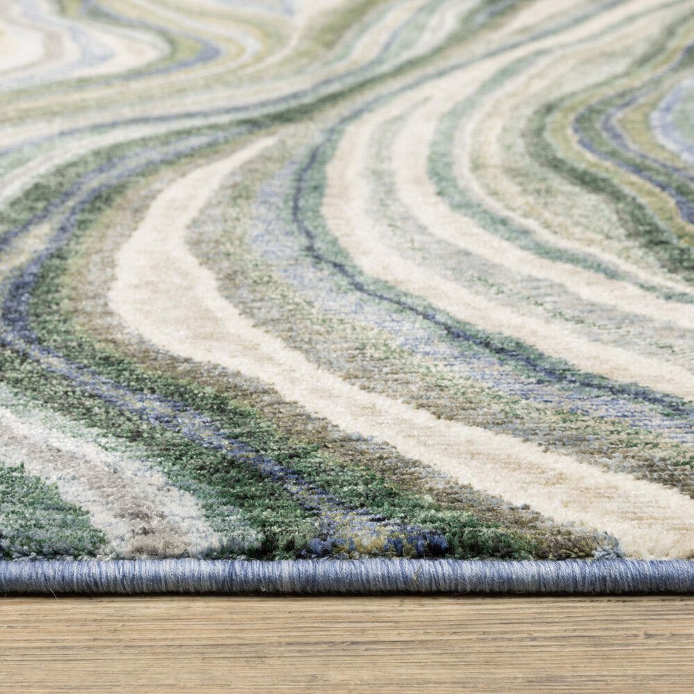 Oriental Weavers Tisdell Green and Blue 2'3" x 7'6" Runner, , large