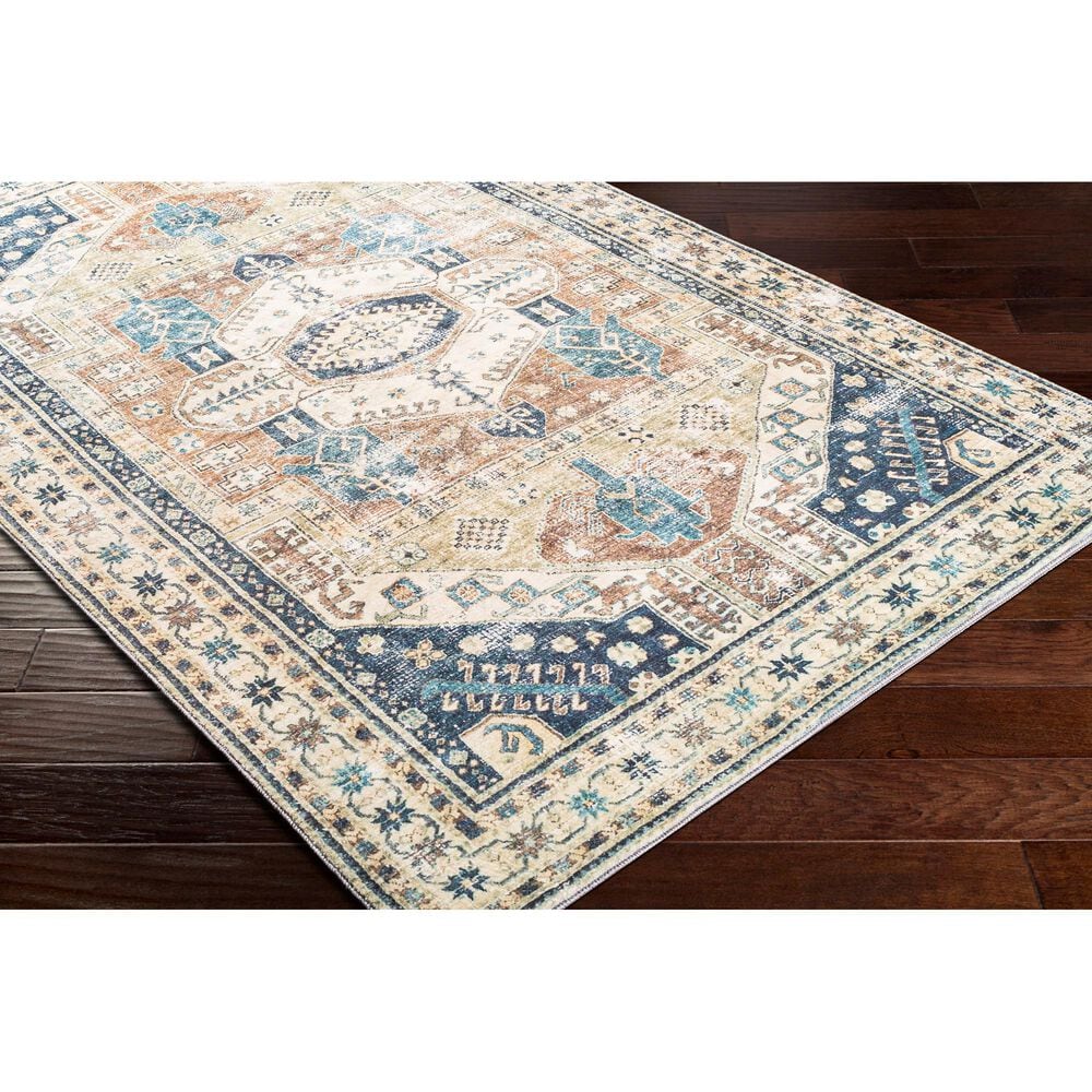 Surya Erin 5&#39; x 7&#39;6&quot; Navy, Sage, Camel and Aqua Area Rug, , large