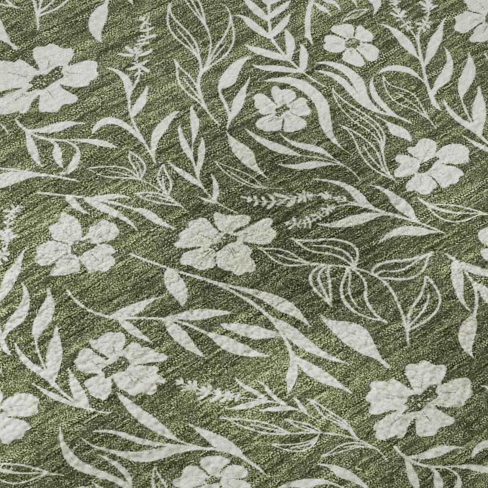 Dalyn Rug Company Soft Essentials Floral Olive 9' x 12' Indoor/Outdoor Area Rug, , large