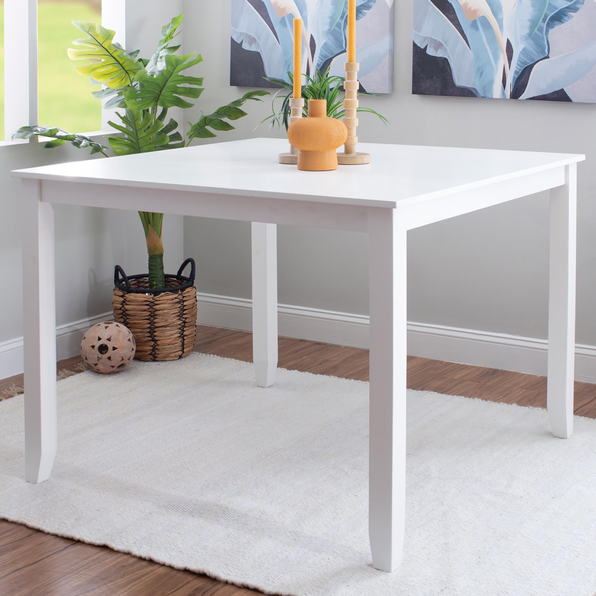 Linon Home Decor Mayfair Counter Height Table in White - Table Only