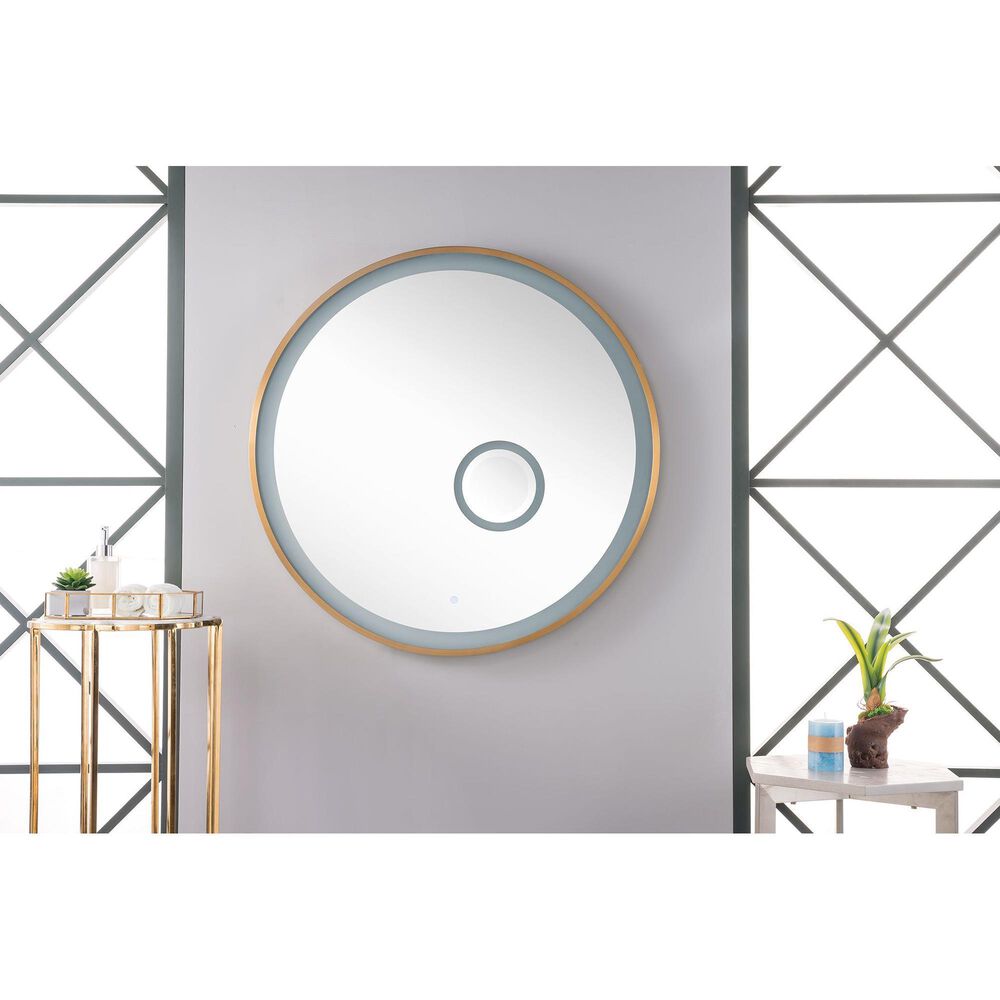 James Martin Vanities Radiance 36&quot; Bathroom Mirror in Brushed Gold, , large