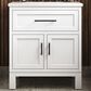 Kohler Quo 30" Single Bathroom Vanity in White with 3 cm Pure White Quartz Top and Oval Sink, , large