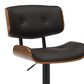 LumiSource Lombardi Adjustable Swivel Barstool with Espresso Faux Leather Upholstery in Black and Walnut (Set of 2), , large