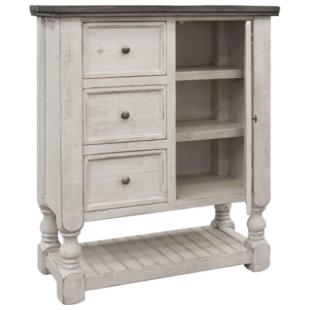 Fallridge Stone 3 Drawer Chest in Eggshell Antiqued, , large