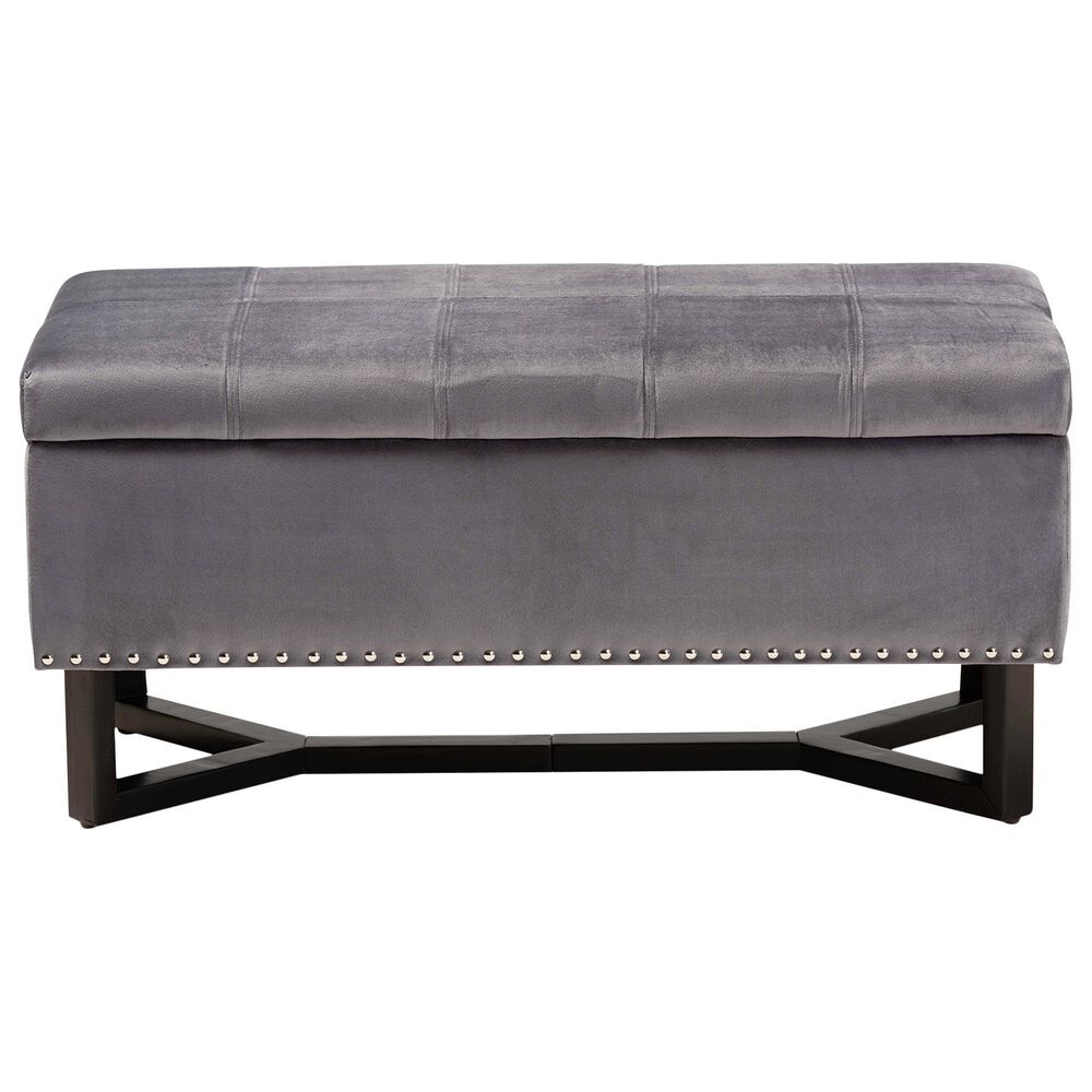 Baxton Studio Esther Storage Ottoman in Grey, , large