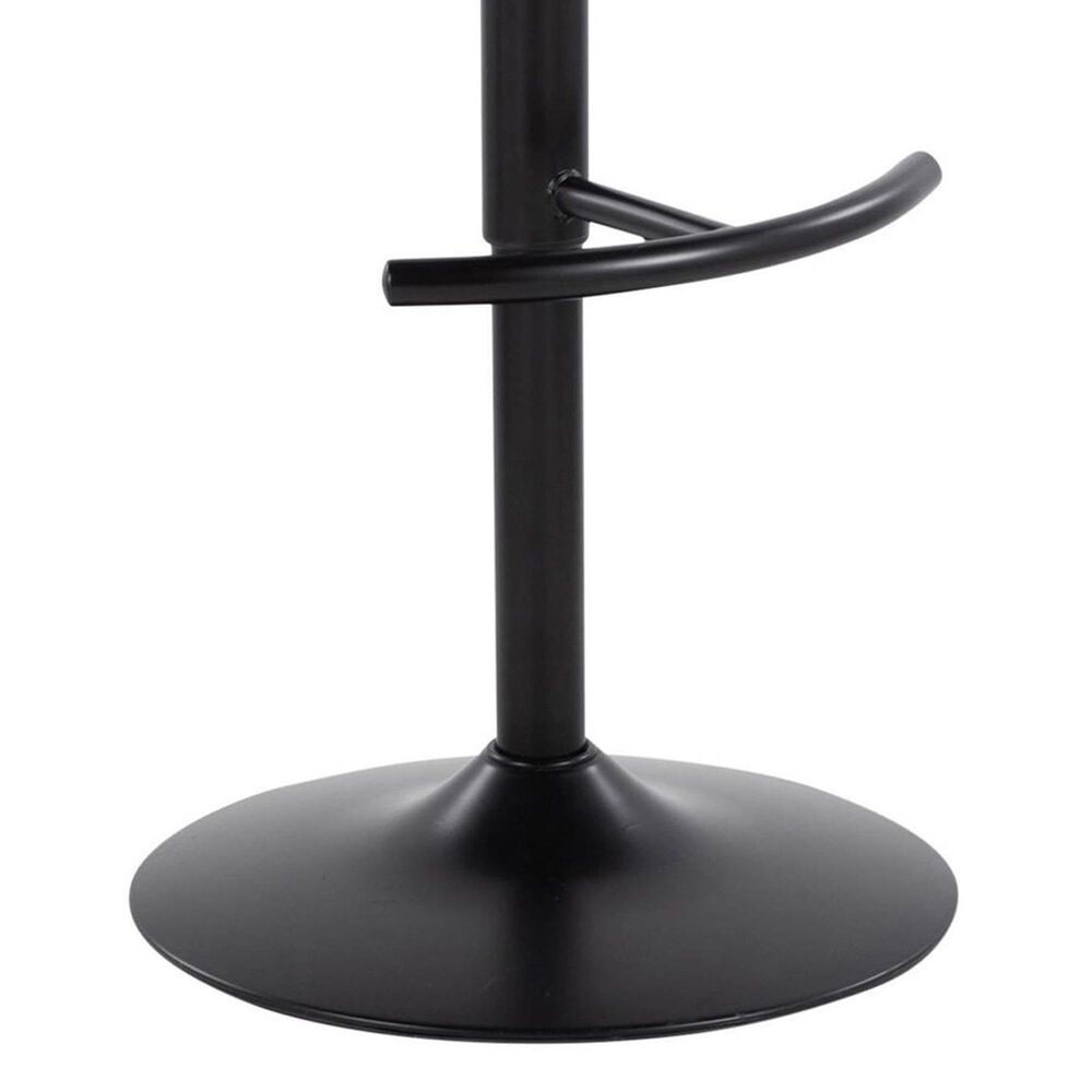 LumiSource Claire Swivel Adjustable Barstool with Light Blue Velvet Upholstery in Black (Set of 2), , large