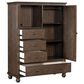 Riva Ridge Oxford 4-Drawer Chiffarobe with Clothing Rod in Cocoa, , large